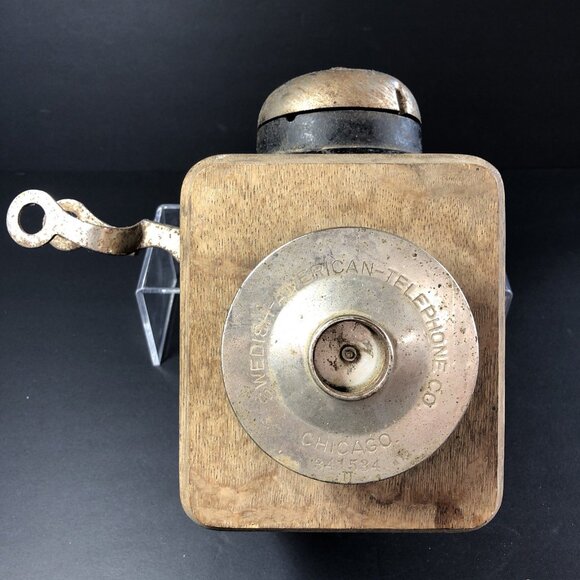 Vtg. Swedish American Telephone Co. Chicago 341534 U Wall Mounted Rare US - Picture 1 of 16